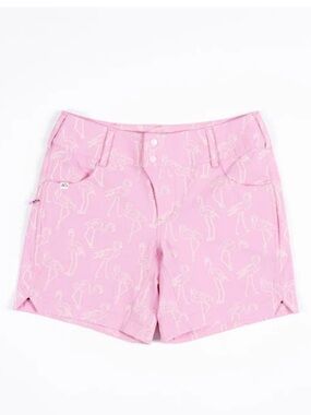 Wild Rye Freda Bike Hike Athletic Shorts size 6 Pink & White Flamingos